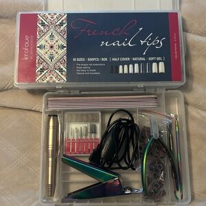 Nail Drill Kit with Tools and French Tips
